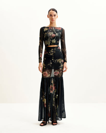 Alicia Printed Mesh Dress - Multicolor