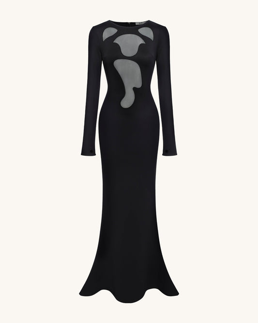 Ava Cutout Bodycon Gown - Black