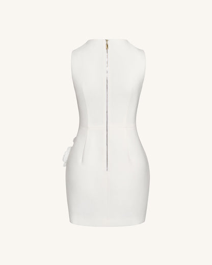 Blooming Beauty Evening Dress - White